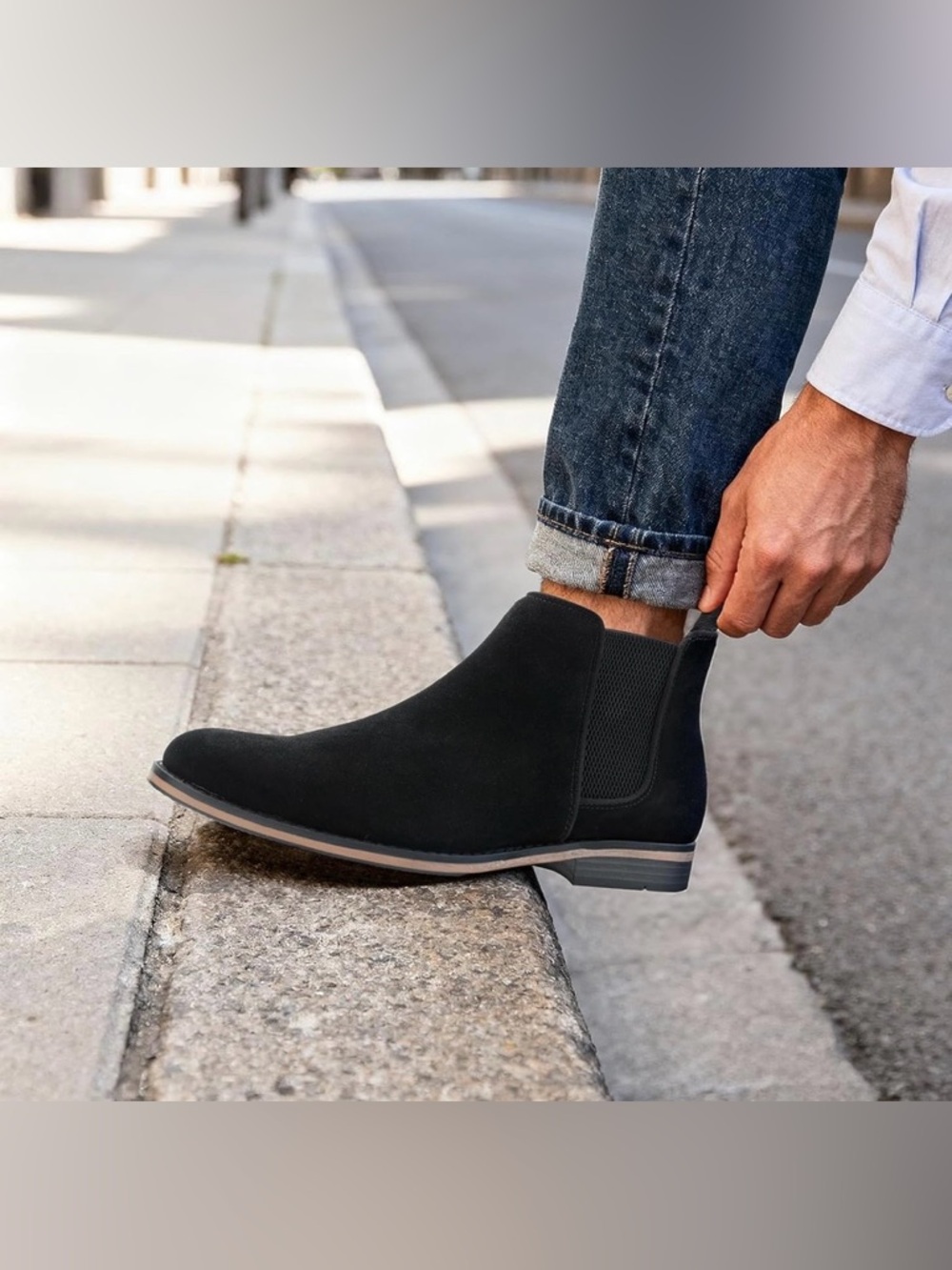 Men's Black Chelsea Boots - Classic Slip-On Ankle Boot
